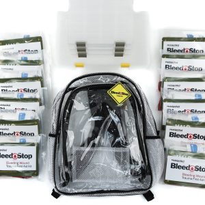 Clear-View™ BleedStop High-Capacity Backpack Kit with 12 Bleeding Control Throw Packs